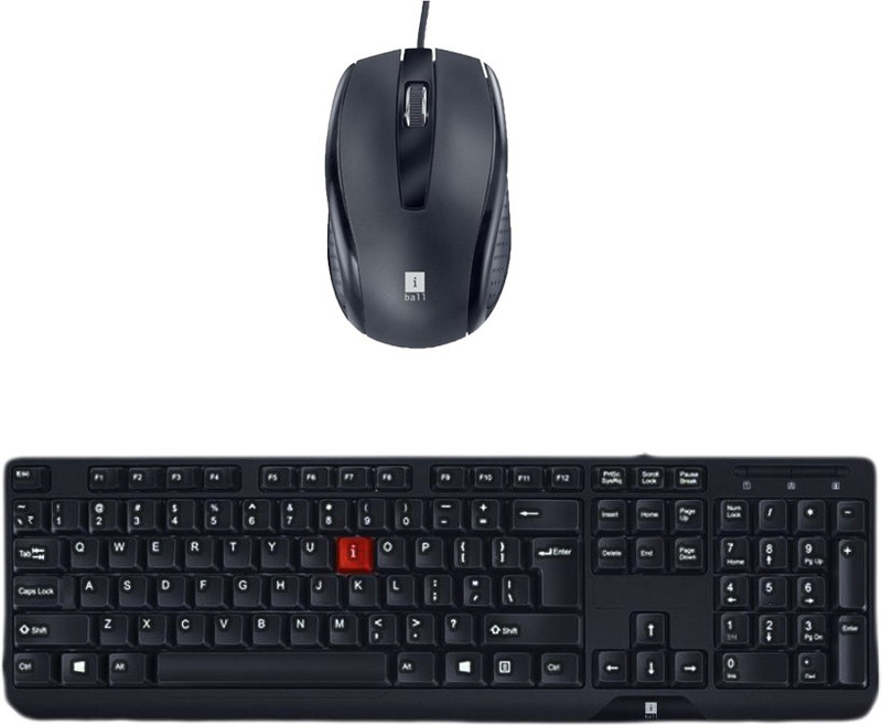 IBALL Multimedia Keyboard-T 9-Wireless Mouseh-STYLE 67_ Black Combo Set