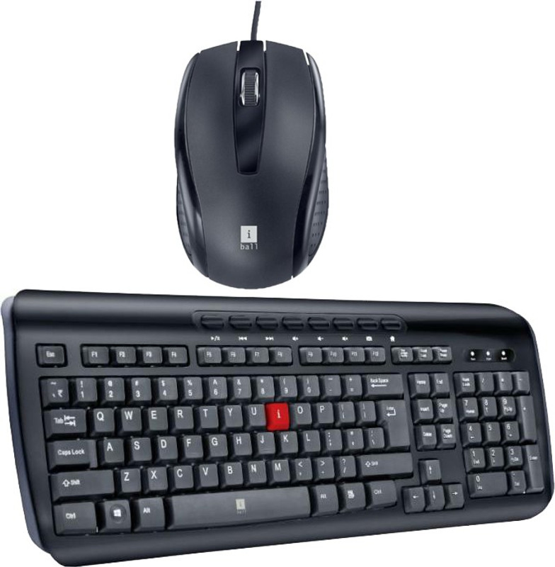 IBALL Multimedia Keyboard-MM2-Wireless Mouseh-STYLE 67_ Black Combo Set