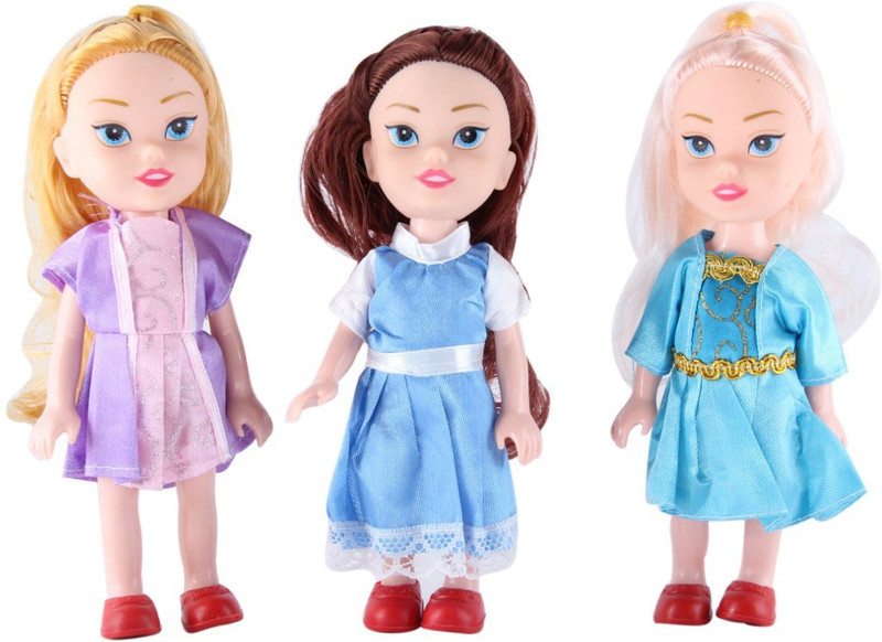 fitcharge 3 sisters doll with different dress and long hairs(Multicolor)