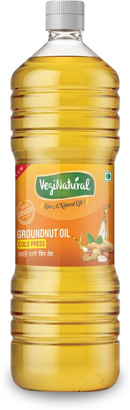 vegiorganic Natural Cold Press Groundnut Oil 1Lt Groundnut Oil Plastic Bottle(1 L)