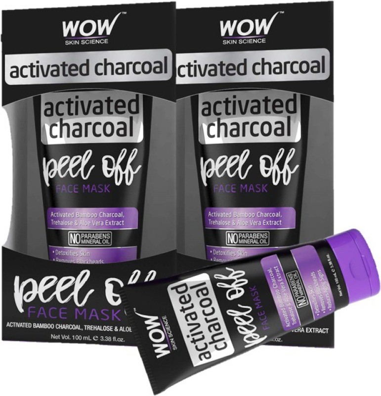 WOW Skin Science Activated Charcoal Face  - Peel Off - PACK OF 2 - No Parabens & Mineral Oils(100 ml)