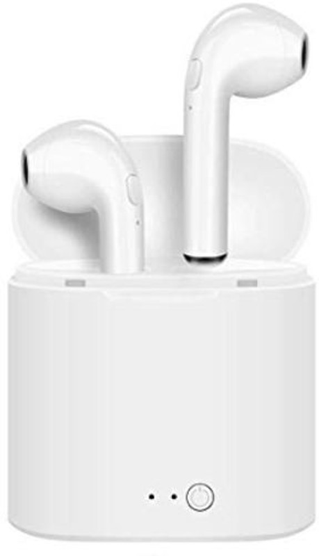 laxes Bluetooth Earphones Bluetooth with Mic dual connect Bluetooth Headset with Mic(White, In the Ear)