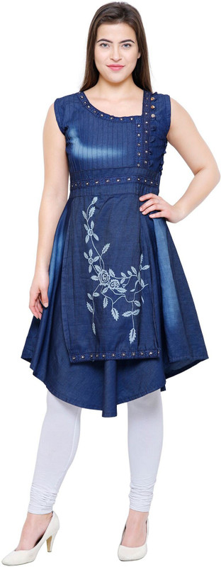 sonia collection Casual Printed Women Kurti(Blue)