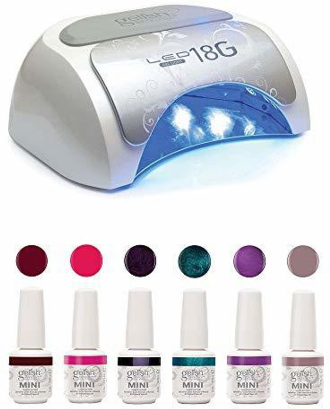 Gelish Nail Polish Dryer Led Lamp And Mini Sassy Intergalactic Glam Polish Set Red