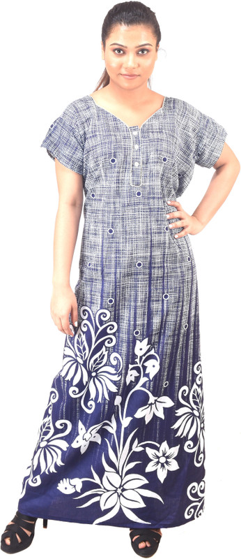 p and j Women Nighty(Multicolor)