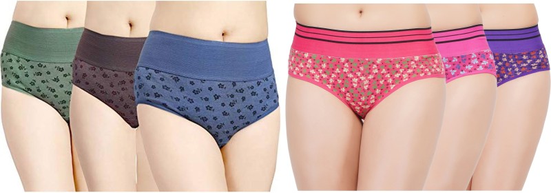 AJ FASHIONS Women Hipster Multicolor Panty(Pack of 6)