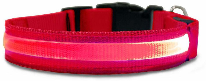 aquapetzworld Pets Safety Led Collar Dog Anti-stress Collar(Medium, pink)