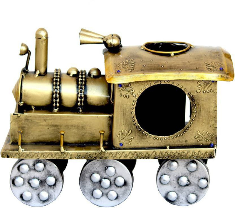 home seeds Handcrafted Antique Finish Rail Engine Decorative Showpiece Decorative Showpiece  -  26.7 cm(Wood, Multicolor)