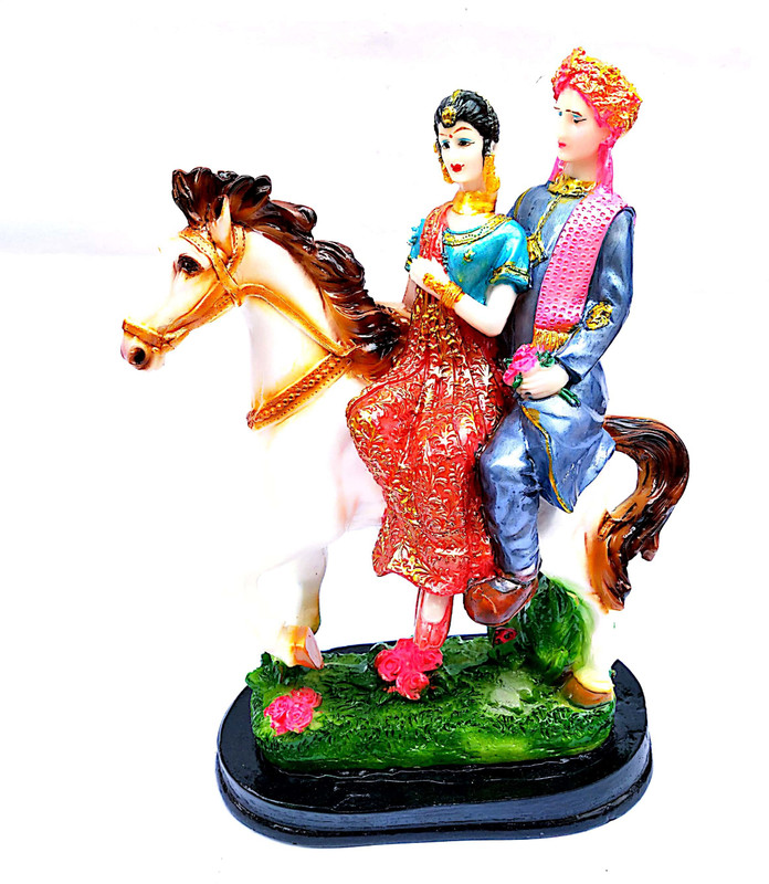 krishnagallery1 Hourse Wedding Love Couple statue Resisn Couple Handicraft Item Couple statue , Couple gifts , Love Couple statue , valentine gift , Birthday Gift , Gifted statue ( Home Decoration,Gifted use Item Decorative Showpiece  -  36 cm(Polyresin, Multicolor)