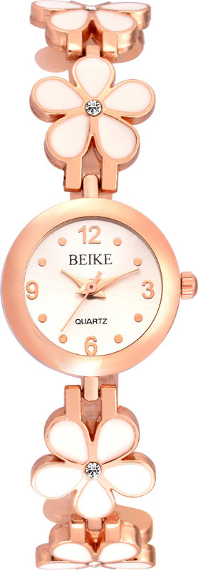 Genevaa Fascinating Attractive Sober White Flower Golden Chain Designer Casual Analog Watch - For Women Genevaa Fascinating Attractive Sober White Flower Golden Chain Designer Casual Analog Watch - For Women
