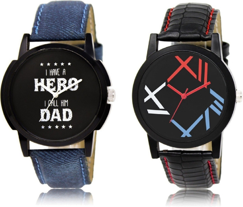 tigonis SUPER COOL I HAVE A HERO I CALL HIM DAD & MULTI CROSS SIGN DIAL WATCH FOR MEN & WOMEN Analog Watch  - For Men & Women