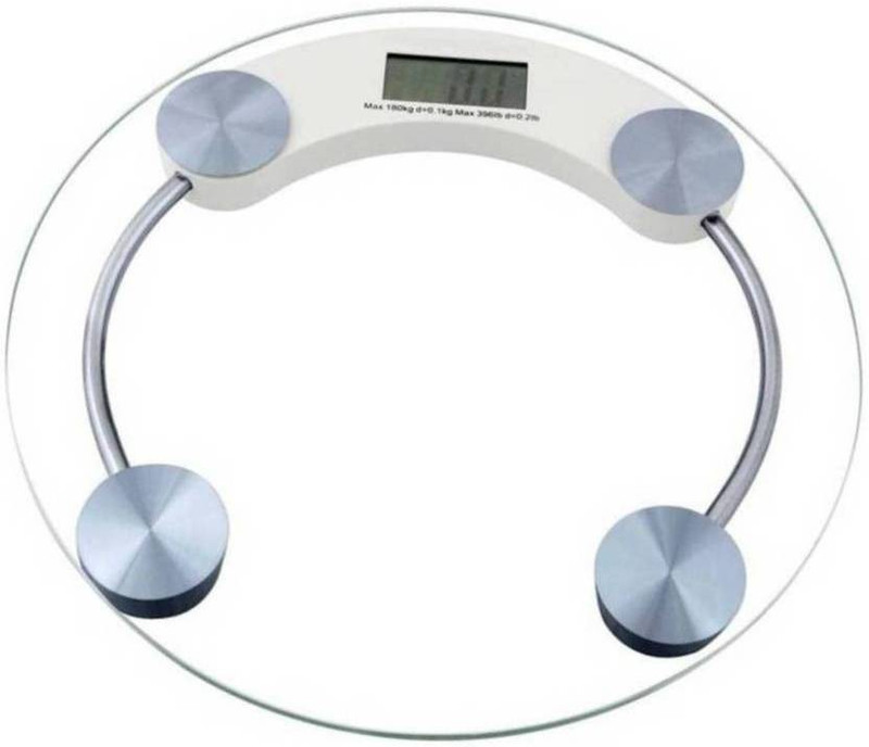 Urweigh ersonal Health Human Body Digital Weight Machine Round Transparent Glass Weighing Scale(White)
