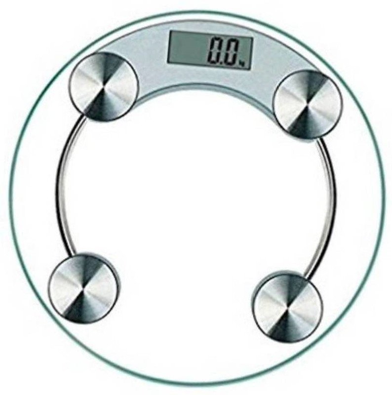 Qoibito Personal Health Human Body Digital Electronic Weight Machine Thick Round Transparent Glass Weighing Scale(White)