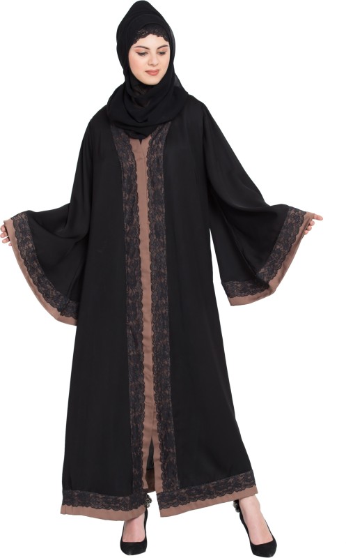 Nazneen Front open with lace and contrast band Dubai Kaftan(L) Nida Floral...