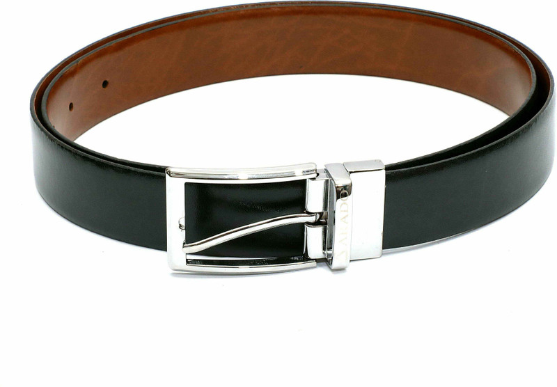 arado Men Party, Formal Black Genuine Leather Reversible Belt