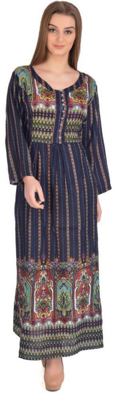 hues moda Women Maxi Multicolor Dress