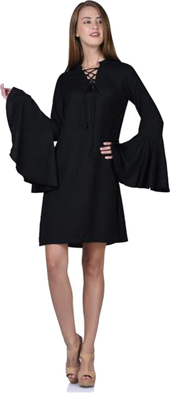 liqvid Women Peplum Black Dress