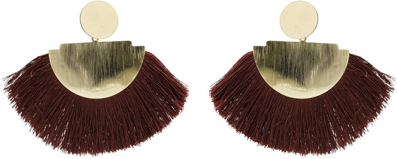 kiyara Kiyara Accessories Fashion Jewellery Exquisite Gold-tone Soft Tassel Earring for Women and Girls. Alloy Tassel Earring