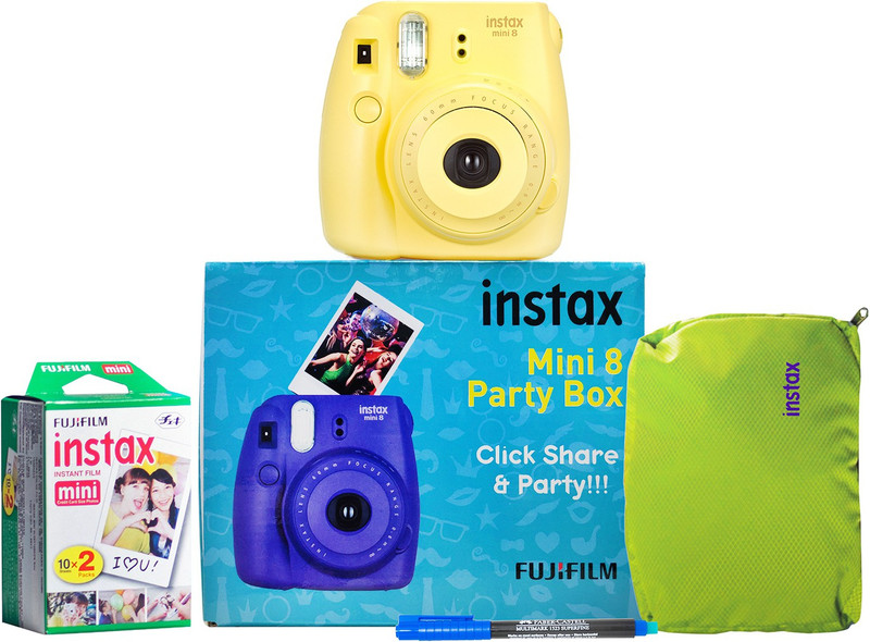 Fujifilm Instax Mini 8 Party box Yellow Instant Camera(Yellow)