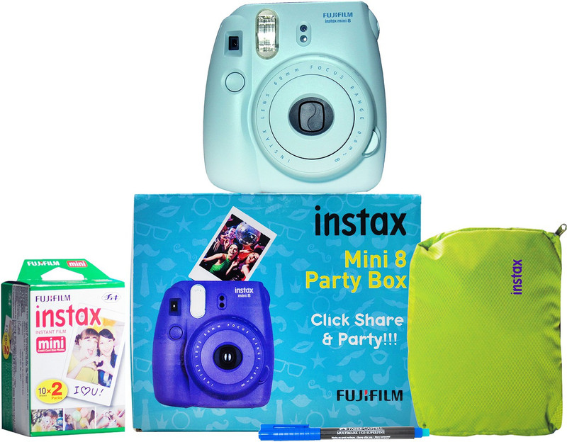 Fujifilm Instax Mini 8 Party box Blue Instant Camera(Blue)