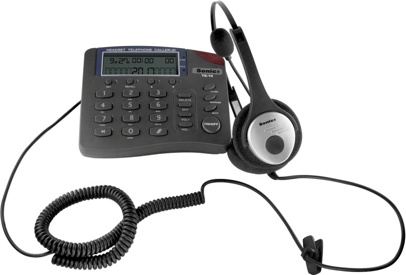 Sonics TE-10 Corded Landline Phone(Dark Grey)