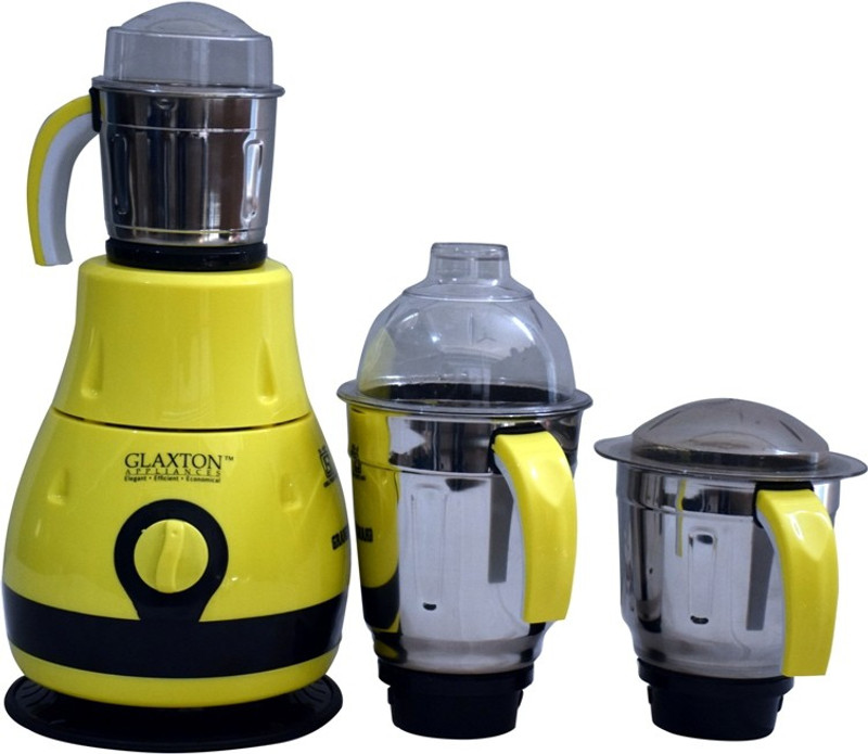 GLAXTON 1 HP Heavy Duty Copper Motor 1HP 100% HEAVY DUTY COPPER MOTOR 1000 Mixer Grinder(Yellow, 3 Jars)