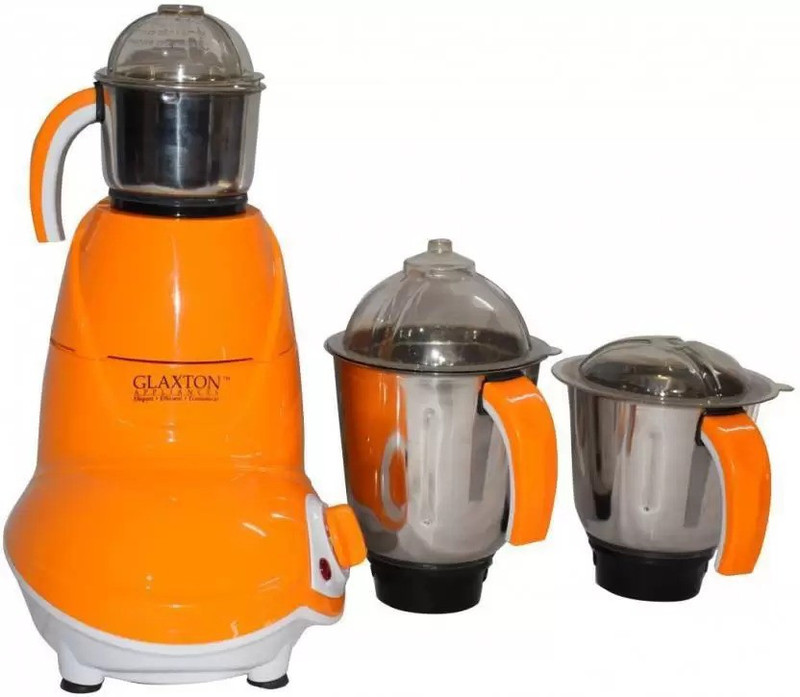 GLAXTON 650 W Heavy Duty Copper Motor 650 W 100 % COPPER MOTOR HEAVY DUTY 650 Mixer Grinder(White, Orange, 3 Jars)