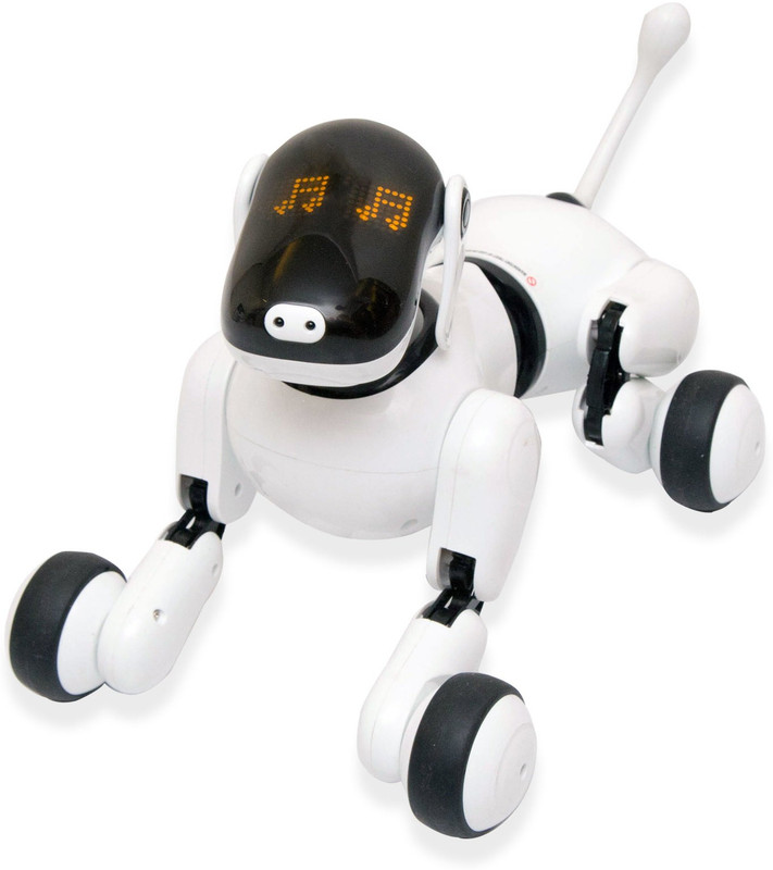 tygatec Puppy Smart Voice App Controlled Kids Robot Dog Toy | Interactive, Dances, Sings, Plays Music w/Touch Motion Control for Boys Girls White(Black)