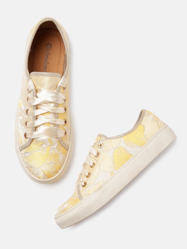 Dressberry Sneakers For Women(Off White, Yellow)