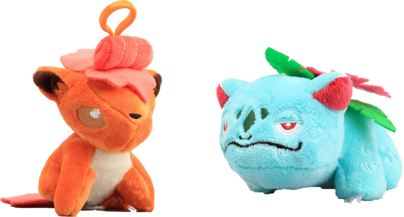 smart anime buy Vulpix And Venusaur Set Of 2 Pcs. Pokemon GO Pokeball 10-15 Cms. Soft toy Plush Stuffed Toy  - 15 cm(Multicolor)