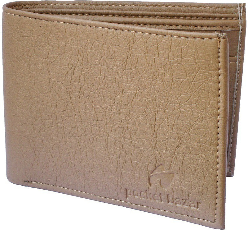 pocket bazar Men Casual Beige Artificial Leather Wallet(5 Card Slots)