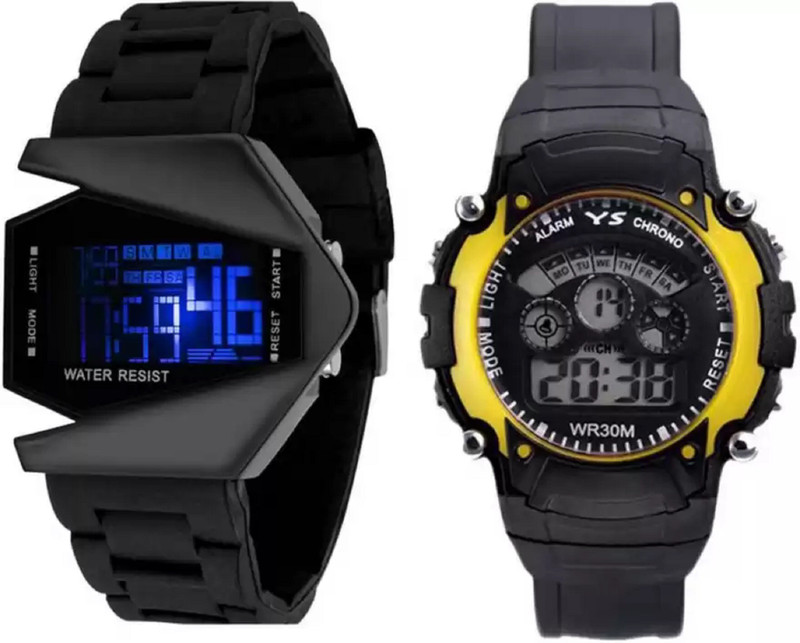 blutech Digital Black Fancy Dial rocket And sport Yellow Digital branded Digital Watch  - For Boys