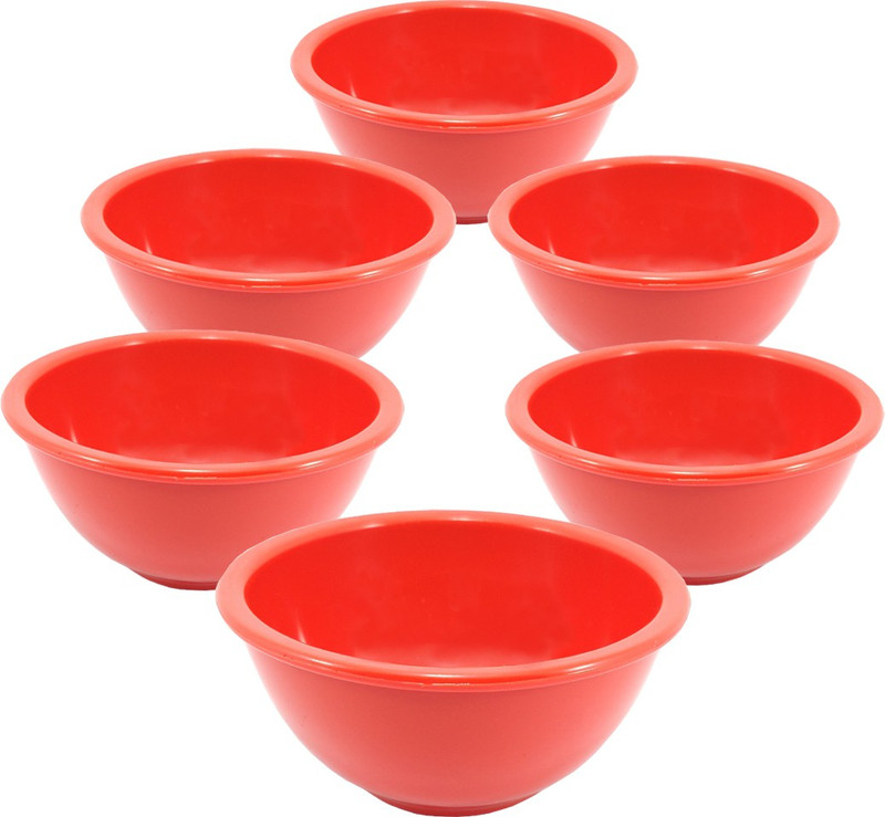 homzon Food grade multipurpose vegetable Bowl set _Red(set of 6) Plastic Vegetable Bowl(Red, Pack of 6)