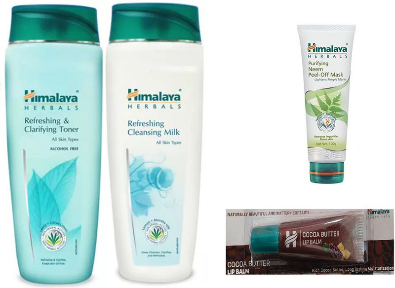 Buy Himalaya Purifying Neem Peel Off Mask Refreshing Clarifying Toner Refreshing Cleansing Milk Coca Butter Lip Balm Set Of 4 Online