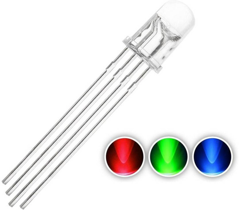 kingsbuy 20 Pcs 5mm RGB LED 4 Pin Common Cathode Light Electronic Hobby Kit