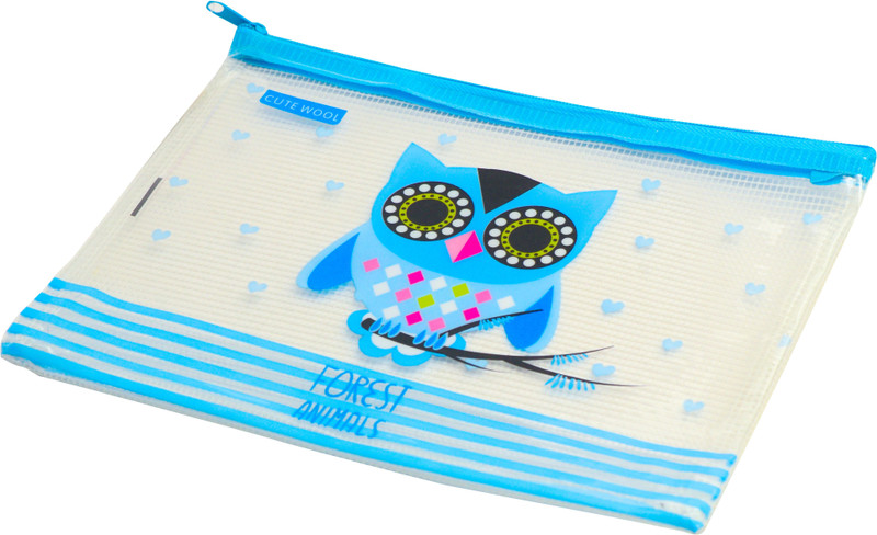 coko plastic zip folder(Set Of 2, Blue)