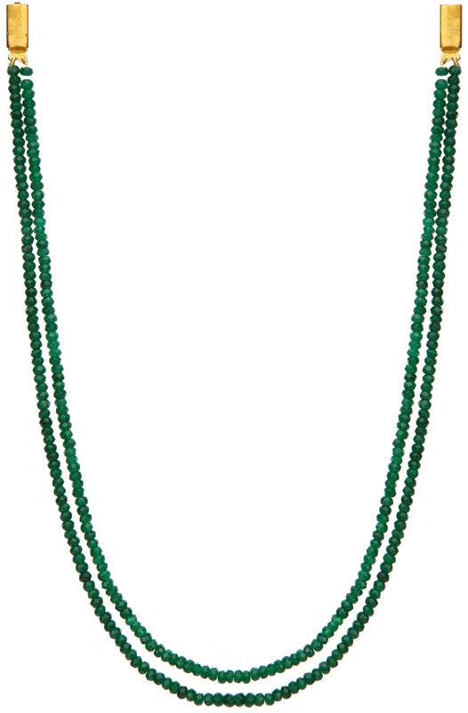 runjhun Onex 2 layered Ethenic Royal bollywood partywear Designer Necklace Onyx Gold-plated Plated Brass Necklace