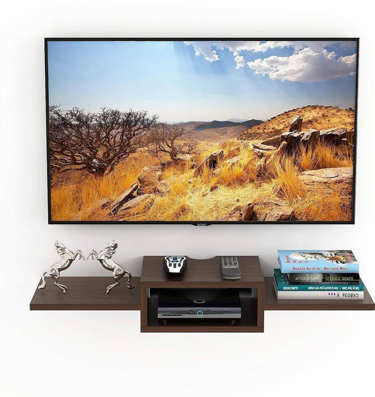 vilton Wooden Wall set top box stand Wooden Wall Shelf(Number of Shelves - 3, Maroon)
