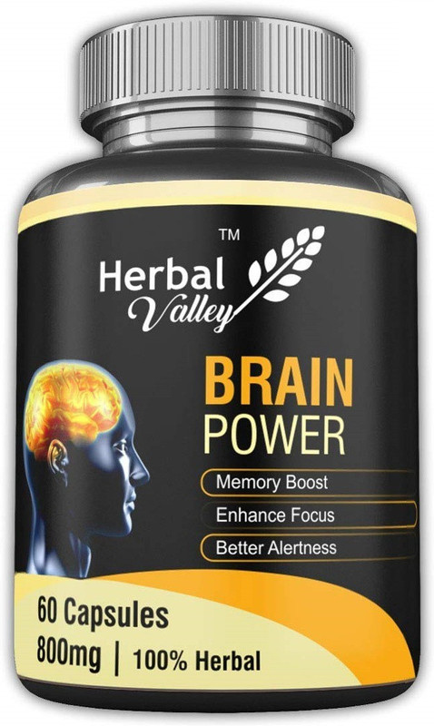 Herbalvalley Brain Power Capsule With 7 Herbal Ingredients For
