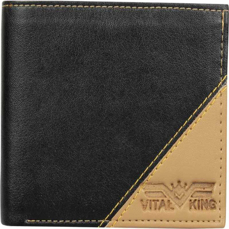 vital king Men Casual Black Artificial Leather Wallet(8 Card Slots)