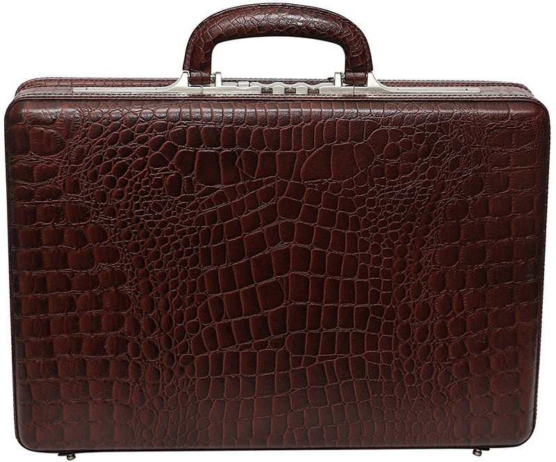 Zordan Leather Leather Briefcase Expandable Bag Large Briefcase - For Men(Brown)