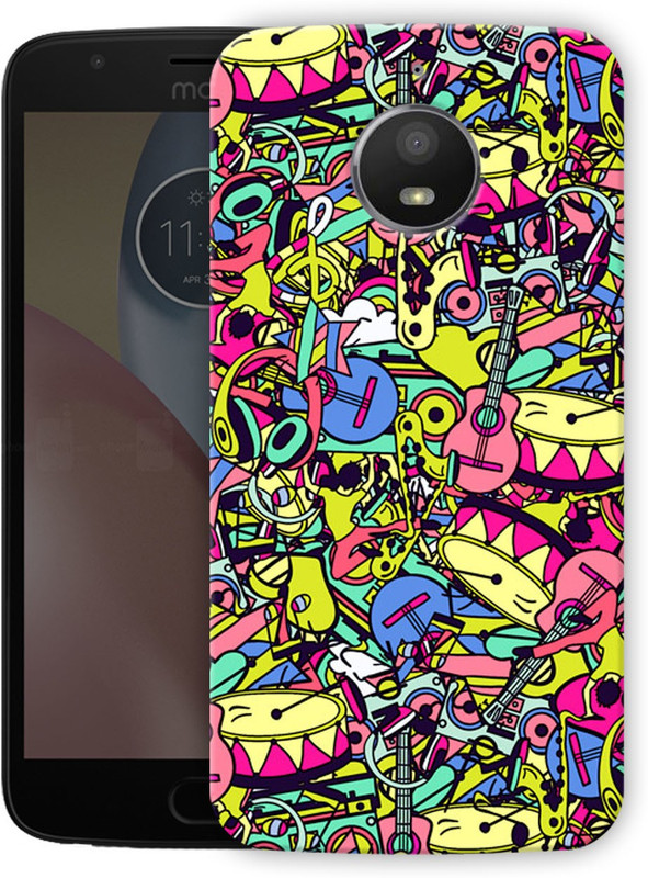polymol Back Cover for Motorola Moto E4 Plus(drums guitar and everything doodle, Hard Case)