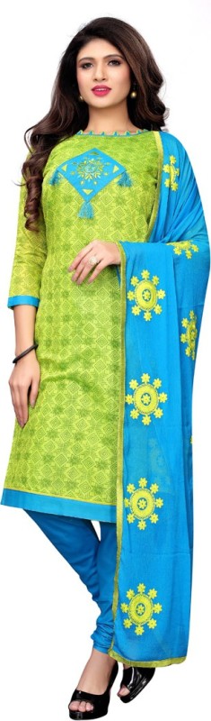 Saara Poly Chanderi Printed, Embroidered Salwar Suit Material(Unstitched)