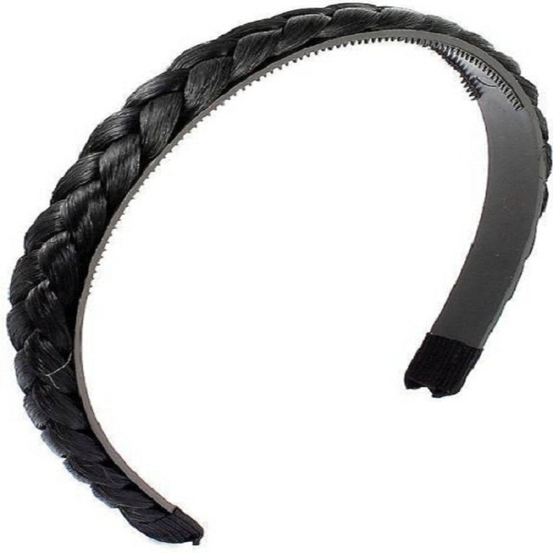 gulzar synthetic headband with braids Hair Band(Black)