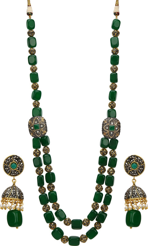 runjhun Copper Jewel Set(Green, Grey, White)