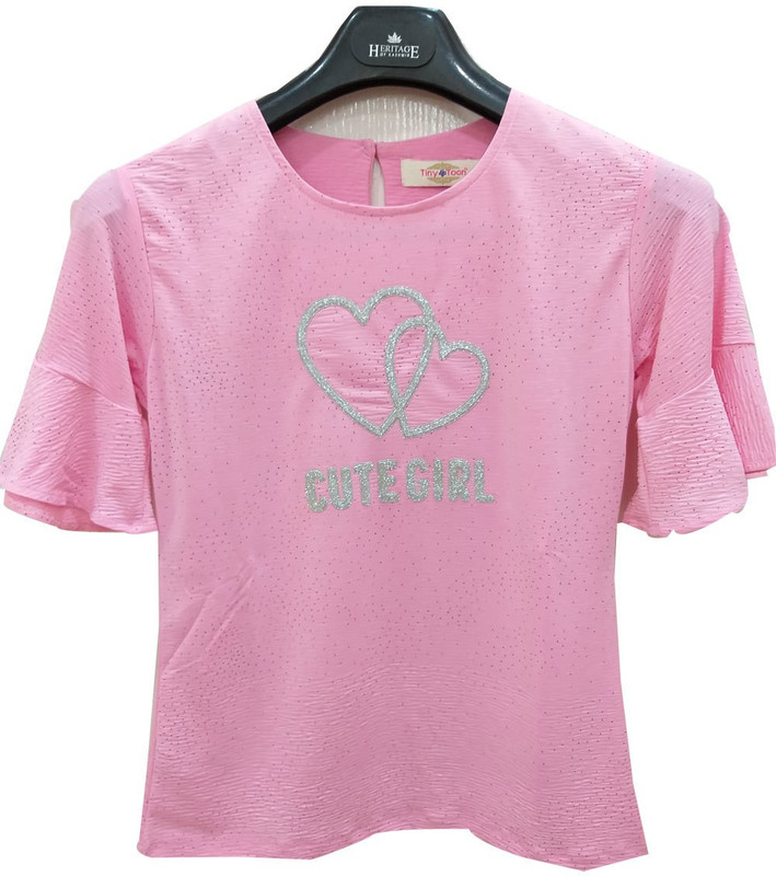 saumya fab Girls Party Hosiery Tunic Top(Pink, Pack of 1)