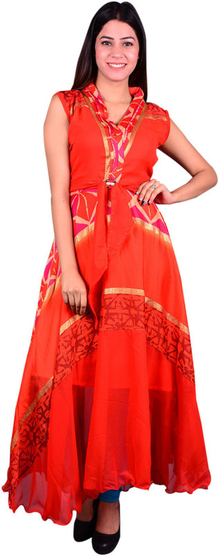 anki fashion Women Printed Flared Kurta(Multicolor)