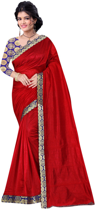 khoosanta Solid Fashion Poly Silk Saree(Maroon)