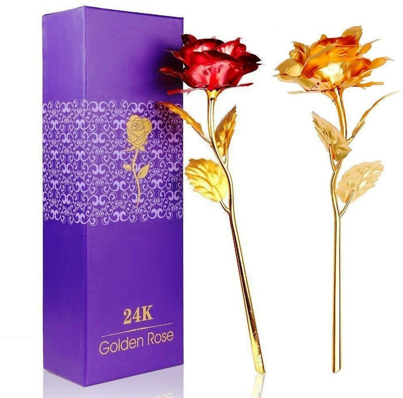 black paper Artificial Flower Gift Set