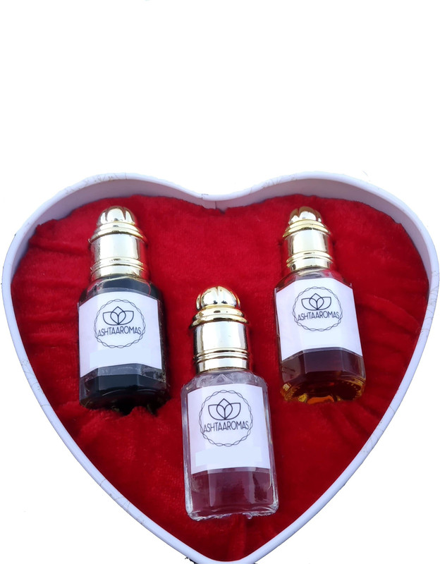 ASHTAAROMAS Traditional Attars Set Of 3 (8 ml Each) Icecool, Firdaus and Denim Attar Herbal Attar(Floral)